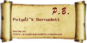 Polyák Bernadett névjegykártya